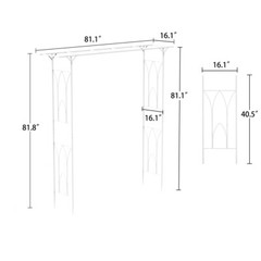 2M Metal Garden Arch Tubular Arbour Trellis Roses Climbing Plant Support Archway