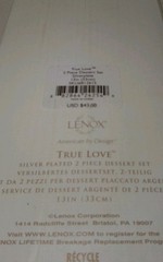 Lenox True Love 2-Piece Dessert Set Silver Plated Wedding Cake Serving With box