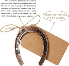 10pcs Good Lucky Horseshoe Wedding Favors with Kraft Tags Rustic Horseshoe Gi…