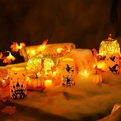 Halloween Candles, Orange Flameless Candles, Battery Operated Decals Plastic