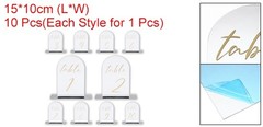 Arch Table Numbers 1-10 6″x4″ Acrylic Sign with Stand Single-Sided Mirror/Gold