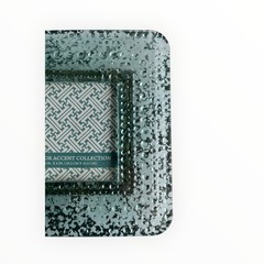 Color Accent Collection Aqua Blue Silver Textured Glass Photo Frame 4×4