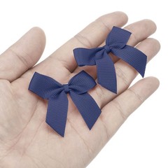 6Pcs Mini Grosgrain Ribbon Bow 2″ Self Adhesive Flower Bows Navy Blue