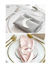 20 Pcs Acrylic Moon Place Card Celestial Wedding Semi Circle Blanks Silver