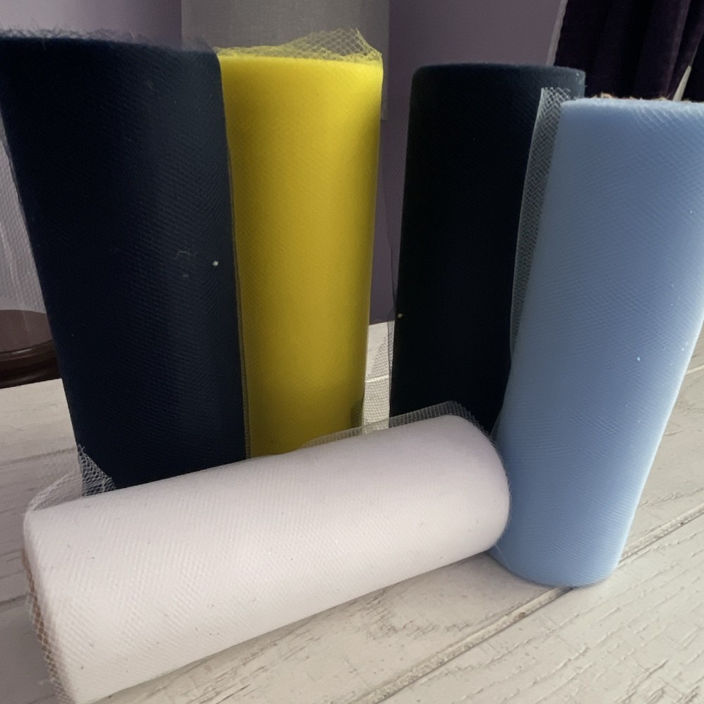 Wedding Tulle Rolls Light Fabric Navy Yellow Black White Light Blue Drapery