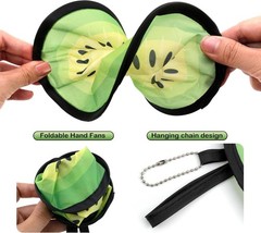 Quacc 3 PCS Round Foldable Hand Fans, Fruit Style Handheld Folding Fan…
