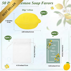 50 Pack Lemon Shaped Soap Gift Favors Italian Lemon Soap Wedding Party Favor