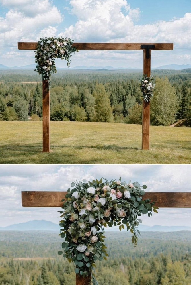 Pink & White Wedding Arch Arrangement, 3 Pieces.