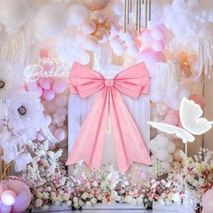 1 Pcs Large Pink Coquette Bow for Backdrop 27.6 x 21.7 Inches Big Pink Bows Room
