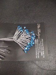 1 Doz. Diamond Rhinestone Spray, Sapphire Blue Wired Rhinestones Corsage Bouquet