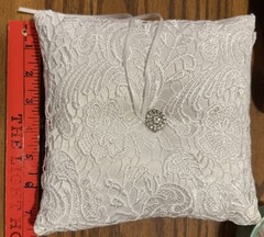 Ring Bearer Pillow By Celebrate-It ~7×7 Inches White Lace Wedding MAR26