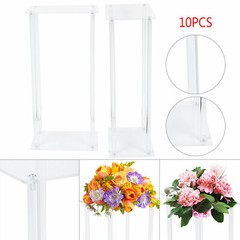 10 Pcs Acrylic Flower Stand Wedding Centerpiece Tall Vase Bouquet Backdrop Vase
