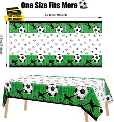 2 Pieces Soccer Party Tablecloth Plastic Soccer Themed Tablecover Disposable Rec