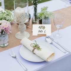 25 Pack Floral Wedding Place Cards Name Tented Food Setting Anniversary 03