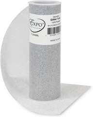 Decorative Glitter Tulle, Roll/Spool of 6” X 10 Yards, Lightweight Polyester Tul