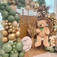Sage Green White Sand Balloon Arch 18inch, 12inch, 10inch, 5inch, Gold