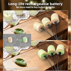 Rechargeable Flameless Candles with Remote Timer, 6pcs LED 6pcs,Smooth