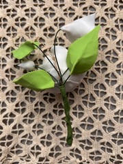 6 Vintage White Corsage Boutonniere Rose Lily Wedding Anniversary Quinceañera