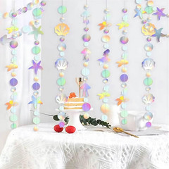 52FT Iridescent Streamer-The Sea Party Garland Hanging Decorations-Shiny Seajell