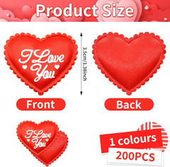 200 Pieces 1.4 Inch Red “I Love You” Fabric Heart Confetti Table Decorations – S