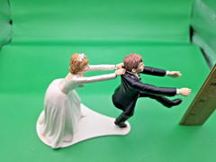Humorous Wedding Figurine Cake Topper Reluctant Groom
