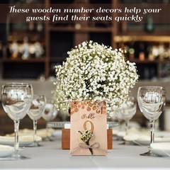 Wooden Wedding Table Numbers 1-10 for Wedding Reception 4″x6″ Rustic Eucalypt…