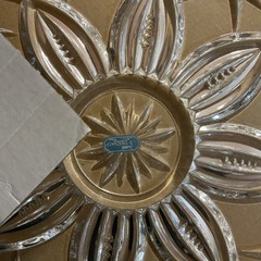 Cristal D’ Arques Durand Crystal Cake Plate 13in Scalloped Vincennes France