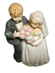 Porcelain Dancing Bride & Groom Cake Topper Unsigned
