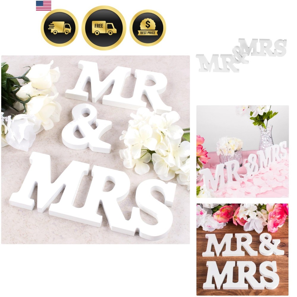 Luxurious Mr & Mrs Wooden Wedding Signs – Perfect for Romantic Occasions