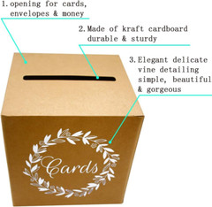 Kraft Card Box Wedding Favors Post Boxes Cardboard Wedding Party Decor Table Cen
