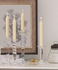 Root Candles 12-Count Unscented Dinner Dripless Beeswax 9-Inch, Ivory