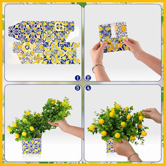 8 Sets Blue Tiles Lemon Table Centerpiece Decor – Amalfi Coast Party
