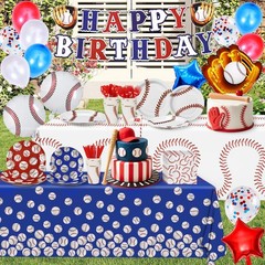 185 Pcs Baseball Party Decorations Baseball Birthday Party Decorations Serves…