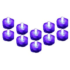 Submersible Waterproof Battery LED Tea Light ~ Wedding Decoration~PURPLE ~ 10 Pa