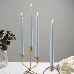 12 Dusty Blue Premium 10″ Taper Candles Unscented Dinner Party Wedding
