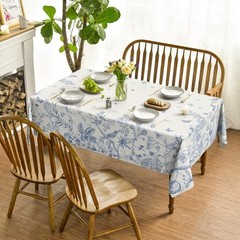 Spring Tablecloth 60×120 Inch, Hand-Drawing 60″ x 120″ (Rectangular) Blue