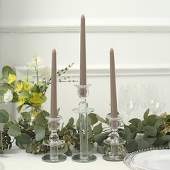 60 Taupe Premium 10″ Taper Candles Unscented Dinner Party Wedding Decorations