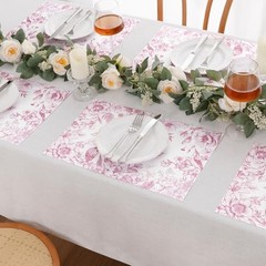 Pink Flower Bird Disposable Paper Placemats 11×17 inch, 50 PCS Flower Pink