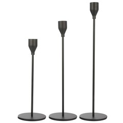 Anndason Set of 3 Black Candlestick Holders – S+M+L (3 Pcs/set),