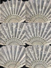 50pc White Silver Fans w/ gift bag Wedding Favor Party Favor Spring Summer Beach