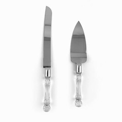 Wedding Cake Knife and Server Set with Acrylic Handle – Free FAST Shipping!
