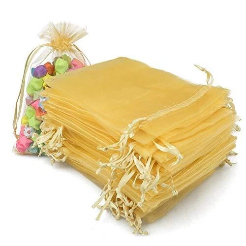 Organza Bags 4×6 Inches, 100PCS Gold Organza 1 Count (Pack of 100) Gold-4×6
