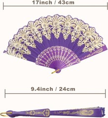 Handheld Chinese Folding Fan Hand Fans for Women Foldable Bulk 5 Mixed Colors
