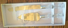 Vtg 2-Piece Cake Knife and Server Set in Original Box Wedding Shower Home Kitch