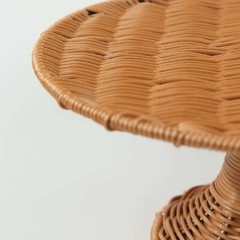 12″ NATURAL Plastic Rattan Wicker Pedestal Cake Stand Wedding Party Dessert