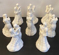 8-White Porcelain BRIDE AND GROOM First Dance Cake Topper or Table Setting