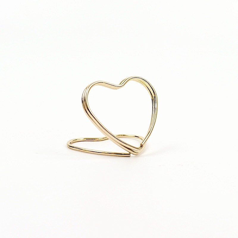 Gold 10 Sign Holders 1″ Heart Metal Place Card Table Number Stands Party Events