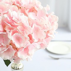 Pink 5 Silk Hydrangea Bushes Wedding Flowers Bouquets Party Centerpieces SALE