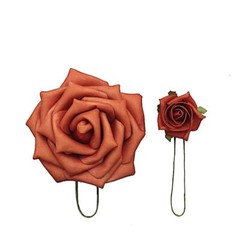 24 TERRACOTTA 2″ Mini FOAM ROSE Flowers Stems Wedding Events Decorations