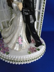 New Elegant First Dance Bridal Couple , Chapel mirror Windows Caketop, pink #331